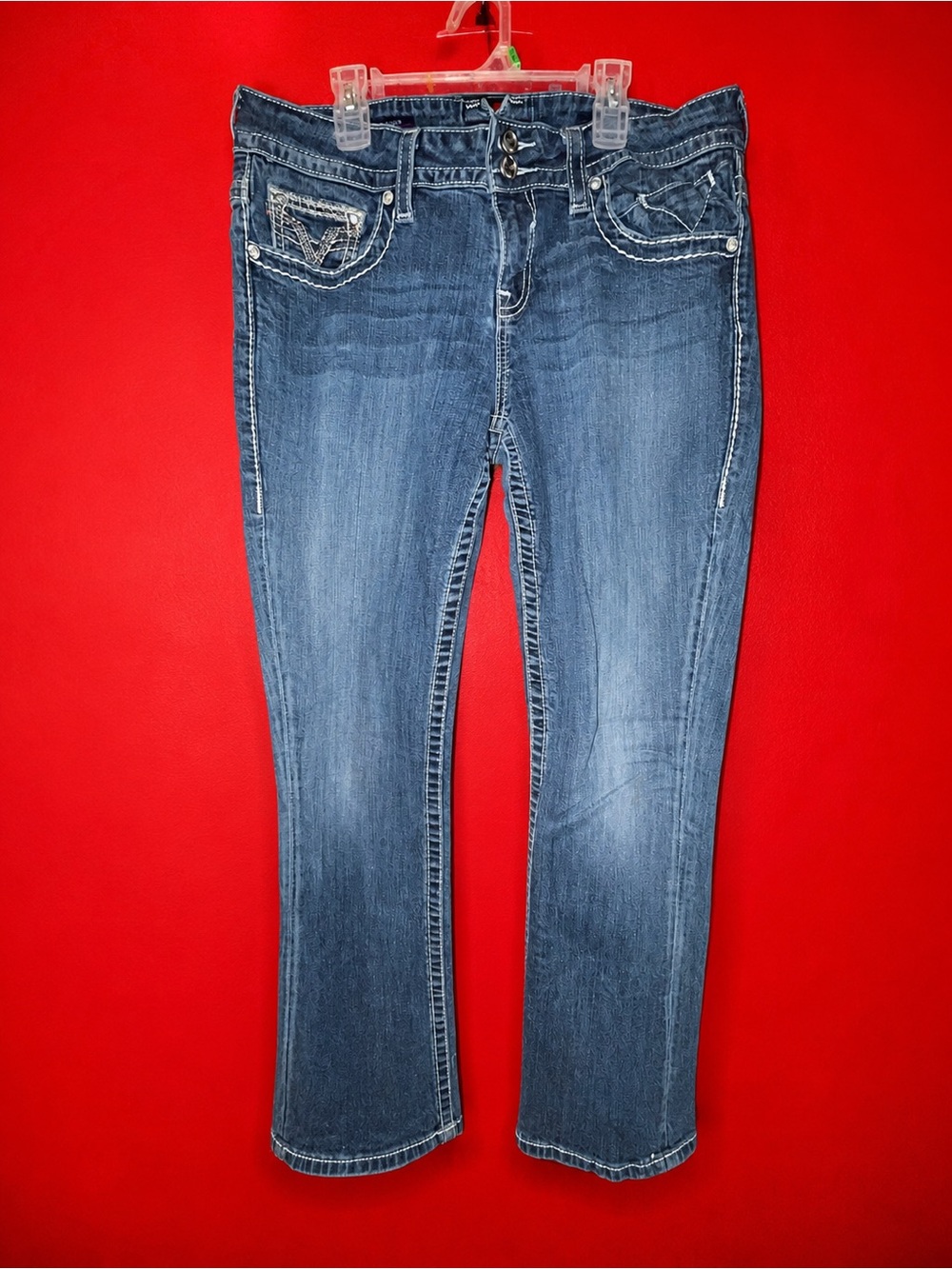 Vigoss Women's Boot Cut Jeans in Mid Blue Wash